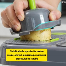 Razatoare si Tocator Multifunctional EDAR 28 Piese, Accesorii Interschimbabile, Lama Otel Inoxidabil, Pentru Legume si Fructe...