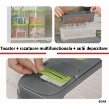 Razatoare si Tocator Multifunctional EDAR 28 Piese, Accesorii Interschimbabile, Lama Otel Inoxidabil, Pentru Legume si Fructe...