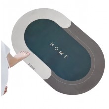 Covoras De Baie EDAR, Cu Mesaj Home, Absorbant, Antiderapant, Material Moale, Curatoare Usoara, 77 x 47.5, Gri/Verde Inchis