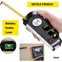 Nivela Laser Multifunctionala EDAR cu Boloboc si Ruleta, Functioneaza cu 3 Baterii AG13, Lungime Ruleta 2.5m, Negru Nivela Laser Multifunctionala EDAR cu Boloboc si Ruleta, Functioneaza cu 3 Baterii AG13, Lungime Ruleta 2.5m, Negru