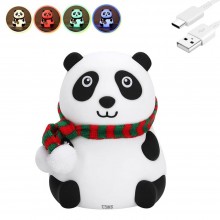 Lampa De Veghe SIKS Pentru Copii, Veioza Pentru Camera Copiilor, Model Panda, Din Silicon Moale, Cu Touch-Control, Reincarcar...