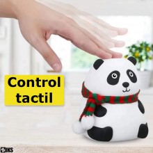 Lampa De Veghe SIKS Pentru Copii, Veioza Pentru Camera Copiilor, Model Panda, Din Silicon Moale, Cu Touch-Control, Reincarcar...