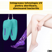 Uscator Electric Incaltaminte Multifunctional SIKS, Cu 2 Capete Pentru Uscare Rapida, Sterilizare UV, Cu Alimentare Priza, Pe... Uscator Electric Incaltaminte Multifunctional SIKS, Cu 2 Capete Pentru Uscare Rapida, Sterilizare UV, Cu Alimentare Priza, Pe...