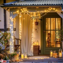 Instalatie De Craciun Led Tip Rola SIKS, Lungime 50 Metri, 400 Led-uri, Pentru Interior/Exterior, Pentru Casa / Gradina, 8 Mo...