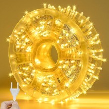 Instalatie De Craciun Led Tip Rola SIKS, Lungime 100 Metri, 800 Led-uri, Pentru Interior/Exterior, Pentru Casa / Gradina, 8 M...