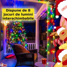 Instalatie De Craciun Led Tip Rola SIKS, Lungime 100 Metri, 800 Led-uri, Pentru Interior/Exterior, Pentru Casa / Gradina, 8 M...