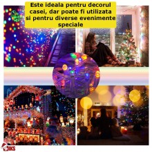 Instalatie De Craciun Led Tip Rola SIKS, Lungime 100 Metri, 800 Led-uri, Pentru Interior/Exterior, Pentru Casa / Gradina, 8 M...