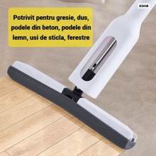 Mop EDAR Cu Stoarcere Rapida, Ideal Pentru Suprafete Diverse Si Zone Greu Accesibile, Burete Lavabil, Maner Lung, Alb Mop EDAR Cu Stoarcere Rapida, Ideal Pentru Suprafete Diverse Si Zone Greu Accesibile, Burete Lavabil, Maner Lung, Alb