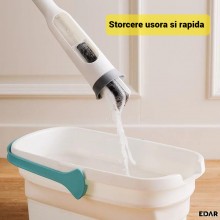 Mop EDAR Cu Stoarcere Rapida, Ideal Pentru Suprafete Diverse Si Zone Greu Accesibile, Burete Lavabil, Maner Lung, Alb Mop EDAR Cu Stoarcere Rapida, Ideal Pentru Suprafete Diverse Si Zone Greu Accesibile, Burete Lavabil, Maner Lung, Alb