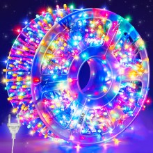 Instalatie De Craciun LED Cu Alimentare Priza EDAR, Liniara, Interior/Exterior, Jocuri De Lumini, Fir Transparent, Rola 50 M,...