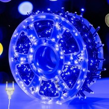 Instalatie De Craciun LED Cu Alimentare Priza EDAR, Liniara, Interior/Exterior, Jocuri De Lumini, Fir Transparent, Rola 50 M,...