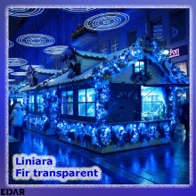 Instalatie De Craciun LED Cu Alimentare Priza EDAR, Liniara, Interior/Exterior, Jocuri De Lumini, Fir Transparent, Rola 50 M,...