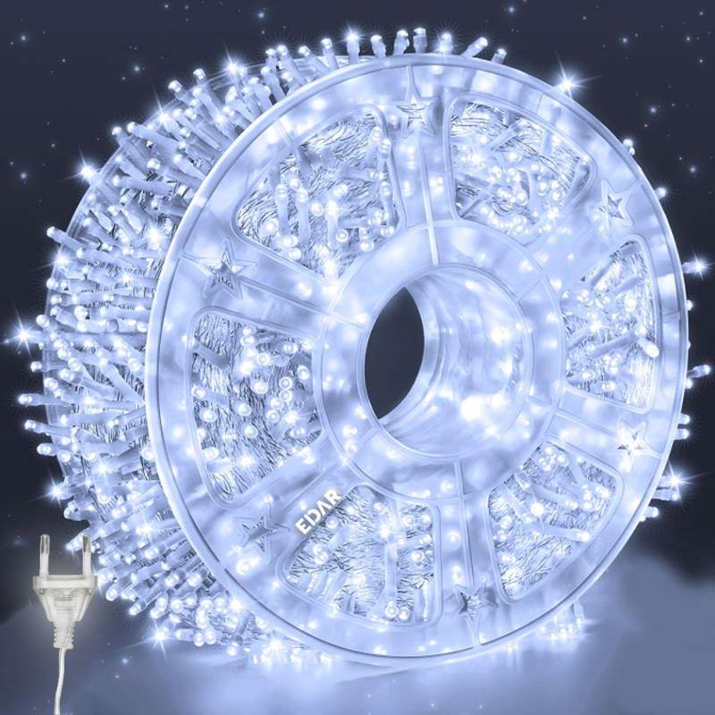 Instalatie De Craciun LED Cu Alimentare Priza EDAR, Liniara, Interior/Exterior, Jocuri De Lumini, Fir Transparent, Rola 100 M...