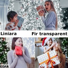 Instalatie De Craciun LED Cu Alimentare Priza EDAR, Liniara, Interior/Exterior, Jocuri De Lumini, Fir Transparent, Rola 100 M...