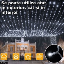 Instalatie De Craciun LED Cu Alimentare Priza EDAR, Liniara, Interior/Exterior, Jocuri De Lumini, Fir Transparent, Rola 100 M...