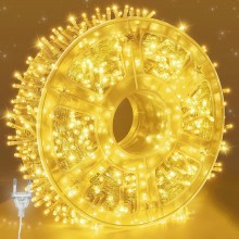 Instalatie De Craciun LED Cu Alimentare Priza EDAR, Liniara, Interior/Exterior, Jocuri De Lumini, Fir Transparent, Rola 100 M...
