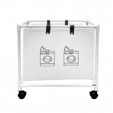 Cos De Rufe EDAR Cu Roti, Pliabil, Pentru Sortare Si Organizare Haine, Material Textil Cu Cadru Din Aluminiu, 55 x 25 x 57 cm...
