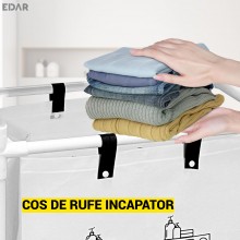 Cos De Rufe EDAR Cu Roti, Pliabil, Pentru Sortare Si Organizare Haine, Material Textil Cu Cadru Din Aluminiu, 55 x 25 x 57 cm...