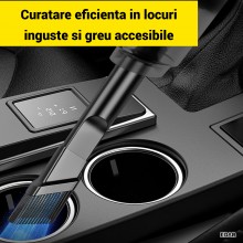 Aspirator portabil EDAR cu acumulator, 150W, 48Vf 1.3Ah, multifunctional pentru masina, casa, tastatura, par de animale, 6 ac...