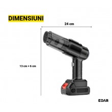 Aspirator portabil EDAR cu acumulator, 150W, 48Vf 1.3Ah, multifunctional pentru masina, casa, tastatura, par de animale, 6 ac...
