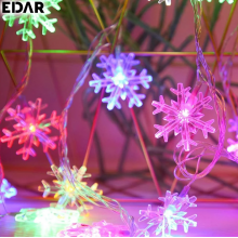 Instalatie De Craciun EDAR Model Fulg De Nea, Interconectabila, Fir Transparent, 8 Moduri De Lumina, Alimentare Priza, 100 Le...