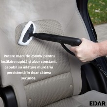 Aparat De Curatat Cu Aburi Portabil EDAR – Multifunctional, 2500W, Rezervor 1200 ml, 6 Accesorii, Alb/Negru