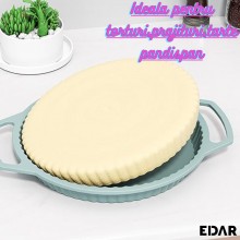Forma EDAR Pentru Copt Prajituri Si Tort, Silicon, Rotunda, 24x3.5 cm, Gri – Coacere Usoara Si Uniforma