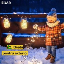 Ghirlanda LED Cu Incarcare Solara EDAR – 18 LED-uri, 100 Lumeni, USB, Power Bank, Neagra Ghirlanda LED Cu Incarcare Solara EDAR – 18 LED-uri, 100 Lumeni, USB, Power Bank, Neagra