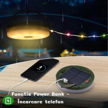 Ghirlanda LED Cu Incarcare Solara EDAR – 18 LED-uri, 100 Lumeni, USB, Power Bank, Neagra Ghirlanda LED Cu Incarcare Solara EDAR – 18 LED-uri, 100 Lumeni, USB, Power Bank, Neagra