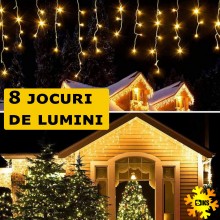Instalatie Craciun Tip Turturi/Franjuri SIKS, 25 Metri, 640 Led-uri, Pentru Casa / Gradina / Gard, Cu 8 Jocuri De Lumini, Fra... Instalatie Craciun Tip Turturi/Franjuri SIKS, 25 Metri, 640 Led-uri, Pentru Casa / Gradina / Gard, Cu 8 Jocuri De Lumini, Fra...