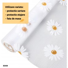 Folie Protectie EDAR pentru Sertare si Etajere, Fata de Masa, Silicon Transparent, Impermeabila, Antialunecare, 45x300 cm