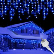 Instalatie Craciun Tip Turturi/Franjuri SIKS, 75 Metri, 1500 Led-uri, Pentru Casa / Gradina / Gard, Cu 1 Joc De Lumini Alb Re...