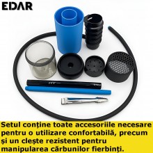 Sisha Narghilea EDAR Portabila, Pentru Masina, Calatorii, Aer Liber Sau Acasa, Demontabila/ Usor de Curatat, Furtun Si Cleste... Sisha Narghilea EDAR Portabila, Pentru Masina, Calatorii, Aer Liber Sau Acasa, Demontabila/ Usor de Curatat, Furtun Si Cleste...