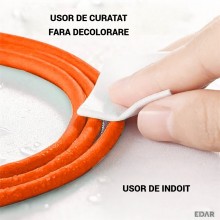 Cablu EDAR USB Tip C, 1m, Portocaliu, Pentru Incarcare si Transfer Date, Compatibil Universal