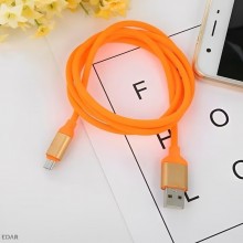 Cablu EDAR USB Tip C, 1m, Portocaliu, Pentru Incarcare si Transfer Date, Compatibil Universal