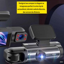 Camera Auto Tripla EDAR Pro T3, DVR Super Full HD 1080P, HDR, Vedere Noapte, Inregistrare Interior si Marsarier, Monitorizare...
