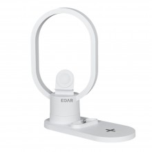 Incarcator Wireless 4 In 1 EDAR Cu Iluminare LED – Fast Charging 15W, Cablu USB-C Inclus, Alb
