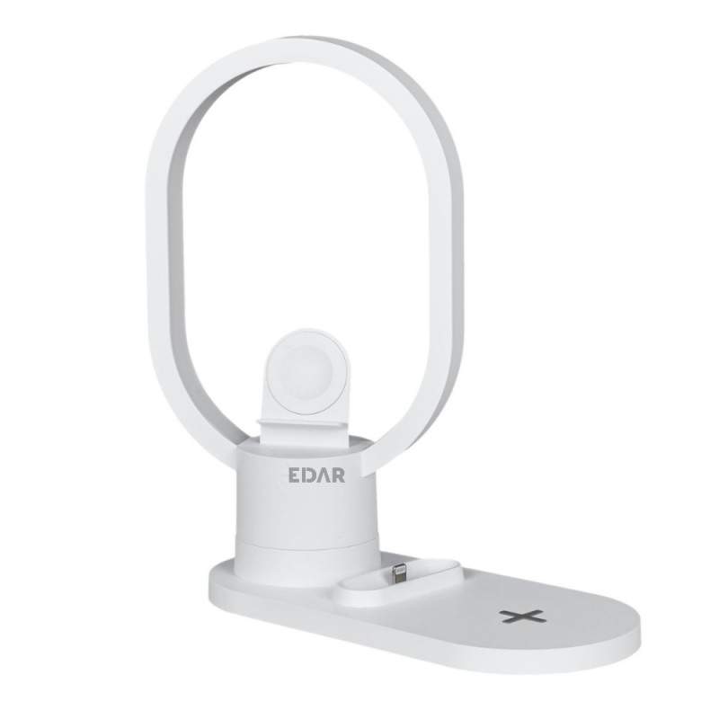 Incarcator Wireless 4 In 1 EDAR Cu Iluminare LED – Fast Charging 15W, Cablu USB-C Inclus, Alb Incarcator Wireless 4 In 1 EDAR Cu Iluminare LED – Fast Charging 15W, Cablu USB-C Inclus, Alb