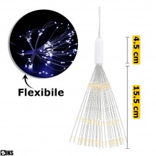 Instalatie De Craciun SIKS, 5 Tip Focuri De Artificii Decorative, Incarcare Panou Solar, 8 Moduri De Iluminare, Control Telec...