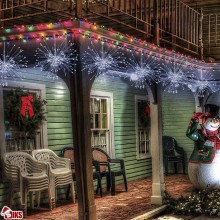 Instalatie De Craciun SIKS, 5 Tip Focuri De Artificii Decorative, Incarcare Panou Solar, 8 Moduri De Iluminare, Control Telec...