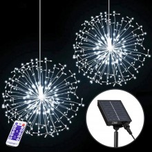Instalatie De Craciun SIKS, 5 Tip Focuri De Artificii Decorative, Incarcare Panou Solar, 8 Moduri De Iluminare, Control Telec...