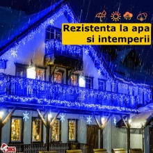 Instalatie Craciun SIKS Tip Turturi/Franjuri, 25 Metri, 480 Led-uri, Pentru Casa / Gradina / Gard, Cu 1 Joc De Lumini, Franju...