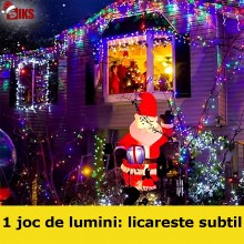 Instalatie Craciun SIKS Tip Turturi/Franjuri, 25 Metri, 480 Led-uri, Pentru Casa / Gradina / Gard, Cu 1 Joc De Lumini, Franju...