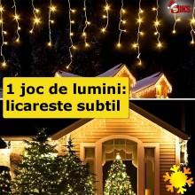 Instalatie Craciun SIKS Tip Turturi/Franjuri, 25 Metri, 480 Led-uri, Pentru Casa / Gradina / Gard, Cu 1 Joc De Lumini, Franju... Instalatie Craciun SIKS Tip Turturi/Franjuri, 25 Metri, 480 Led-uri, Pentru Casa / Gradina / Gard, Cu 1 Joc De Lumini, Franju...