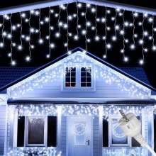 Instalatie Craciun Tip Turturi/Franjuri SIKS, 15 Metri, 300 Led-uri, Pentru Casa / Gradina / Gard, Cu 1 Joc De Lumini, Franju...