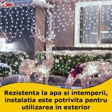 Instalatie Craciun Tip Turturi/Franjuri SIKS, 15 Metri, 300 Led-uri, Pentru Casa / Gradina / Gard, Cu 1 Joc De Lumini, Franju... Instalatie Craciun Tip Turturi/Franjuri SIKS, 15 Metri, 300 Led-uri, Pentru Casa / Gradina / Gard, Cu 1 Joc De Lumini, Franju...