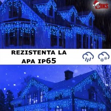 Instalatie Craciun Tip Turturi SIKS 25 Metri, 640 Led-uri, Pentru Casa / Gradina / Gard, Cu 8 Jocuri De Lumini, Franjuri Curg...