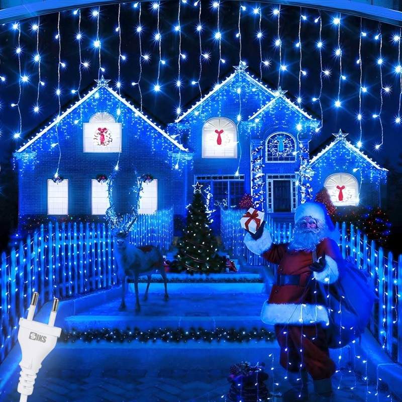 Instalatie Craciun Tip Turturi SIKS 25 Metri, 640 Led-uri, Pentru Casa / Gradina / Gard, Cu 8 Jocuri De Lumini, Franjuri Curg... Instalatie Craciun Tip Turturi SIKS 25 Metri, 640 Led-uri, Pentru Casa / Gradina / Gard, Cu 8 Jocuri De Lumini, Franjuri Curg...