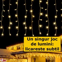 Instalatie Craciun Tip Turturi/Franjuri SIKS, 25 Metri, 640 Led-uri, Pentru Casa / Gradina / Gard, Cu 1 Joc De Lumini, Franju...