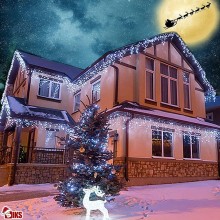 Instalatie Craciun Tip Turturi/Franjuri SIKS, 25 Metri, 640 Led-uri, Pentru Casa / Gradina / Gard, Cu 1 Joc De Lumini, Franju...